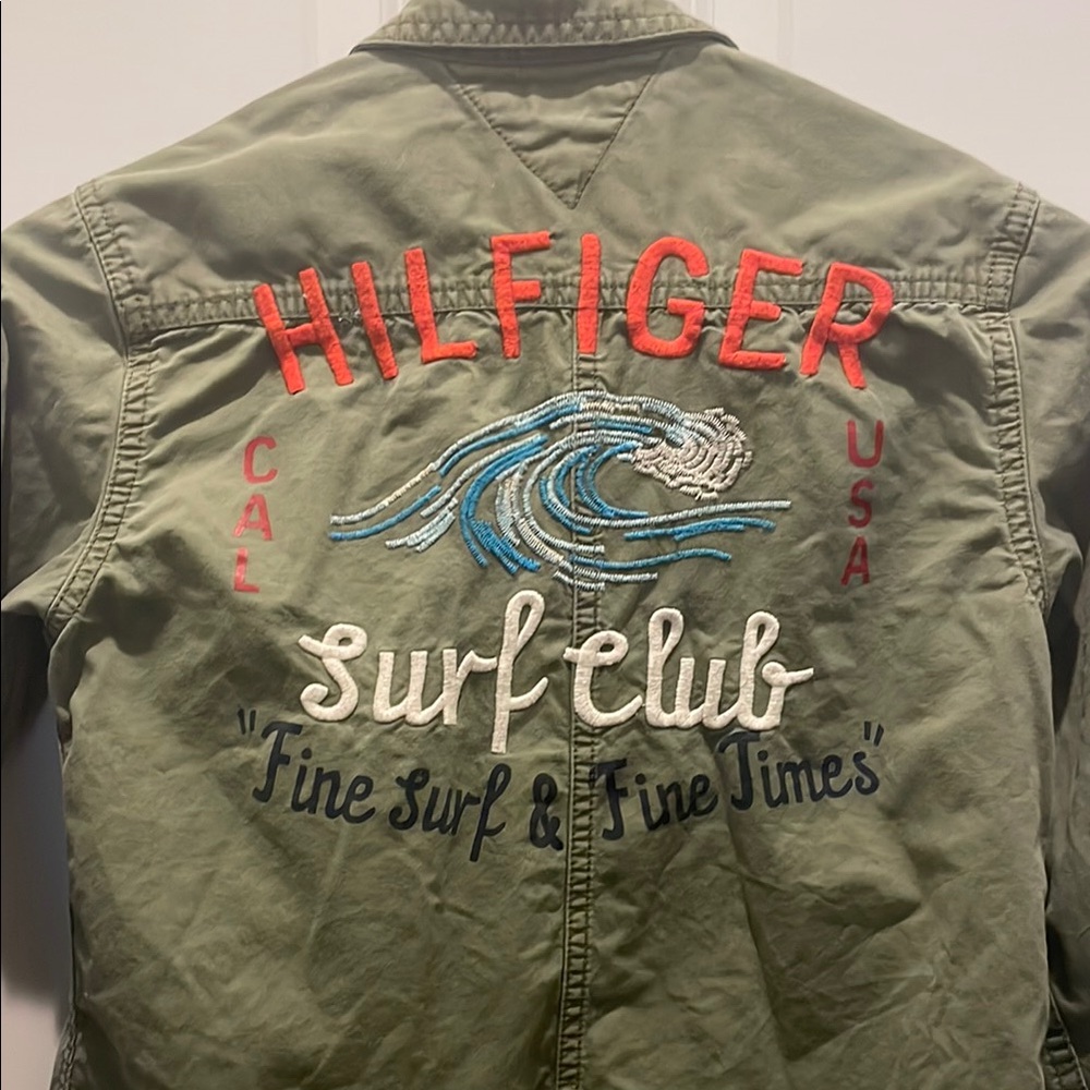 Tommy Hilfiger Boys Khaki Green Utility Jacket Surf Club Size M (8-10)